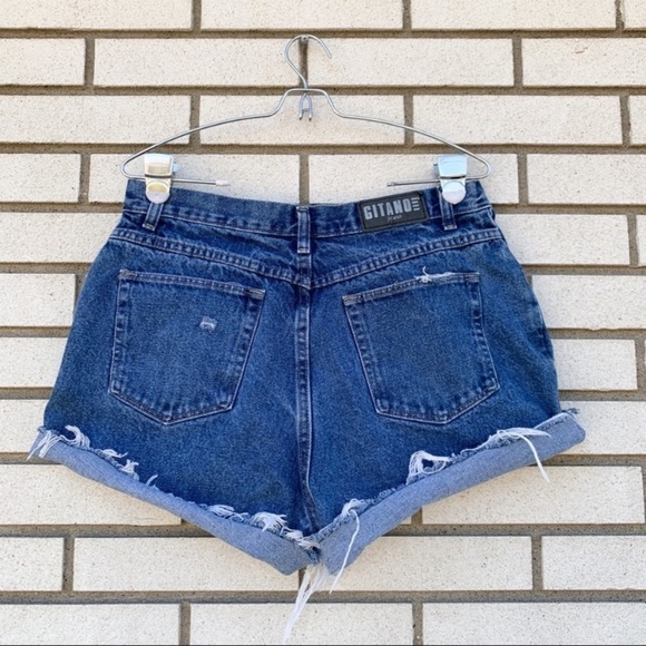 Vintage Gitano High Waisted Distressed Jean Shorts - Picture 2 of 8